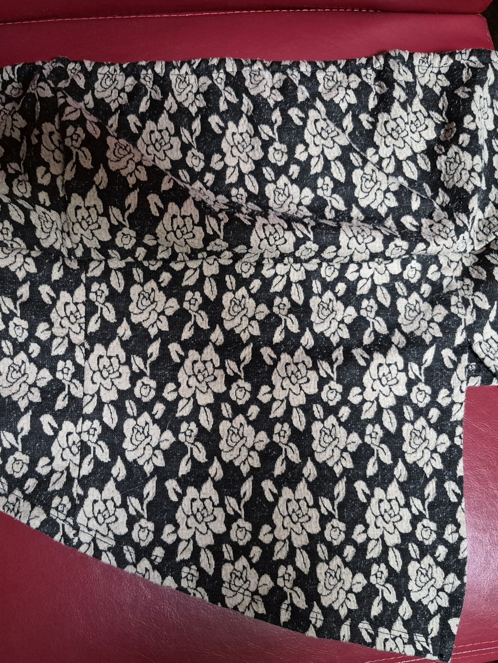 Black and Cream Floral Knit Shirt